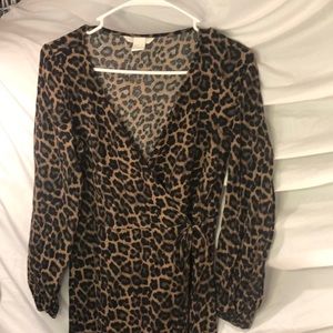 H&M Leopard Print Wrap Dress Size 6